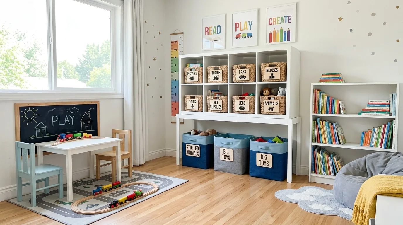 Use hidden storage for mess-prone zones inspiration for an organized home.